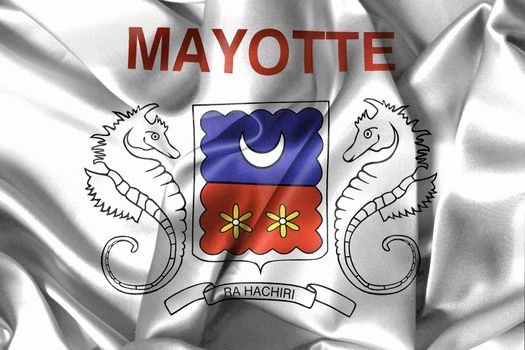 3D-Illustration of a Mayotte flag - realistic waving fabric flag.