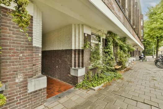 View of street near building with beauty of vegetation outside