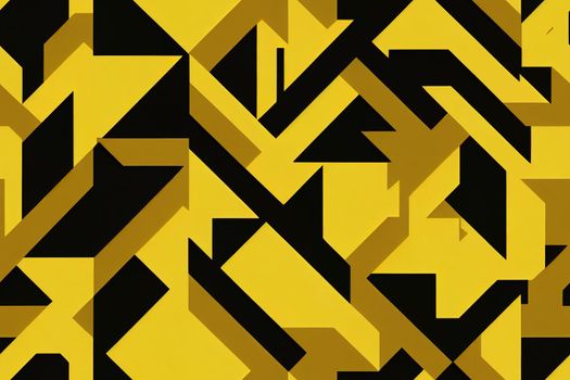 Abstract geometric pattern with lines, rhombuses A seamless background. Yellow, gold texture. Graphic modern pattern