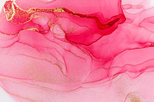 Watercolor pink waves and swirls with golden layers.