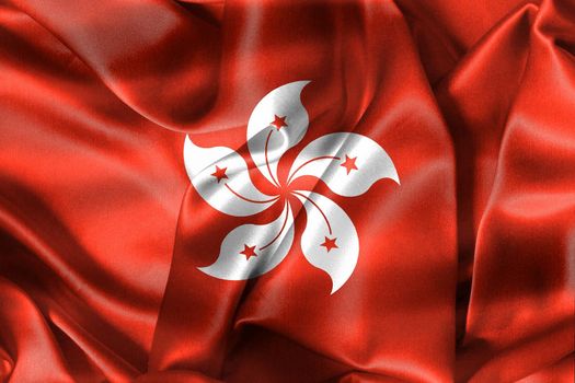 Hong Kong flag - realistic waving fabric flag