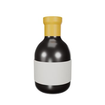 3d rendering wine bottle thanksgiving icon