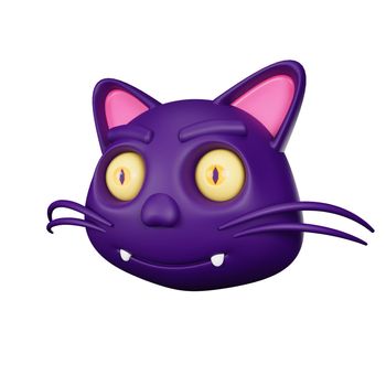 3d rendering of cat halloween icon