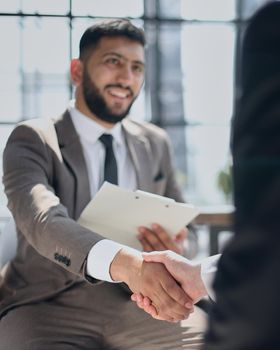 Business handshake and business people