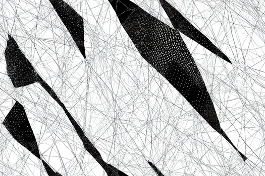 A slim lines texture. Parallel and intersecting lines, shapes, dots abstract pattern. Abstract textured effect. Black isolated on white background. illustration.