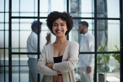 Portrait of a young business woman in an modern office