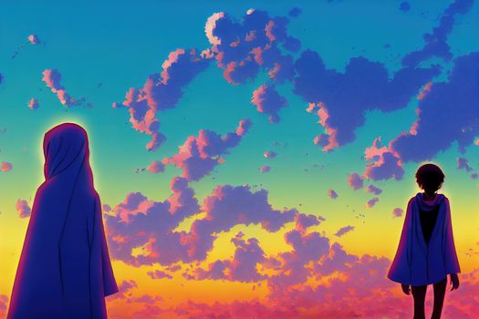 Somaliaanime style 2d background illustration cartoonish style, high quality illustration