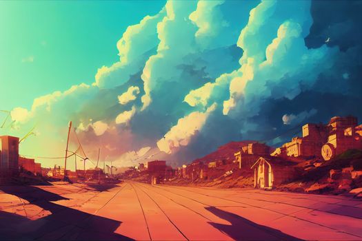 Lebanonanime style 2d background illustration cartoonish style, high quality illustration