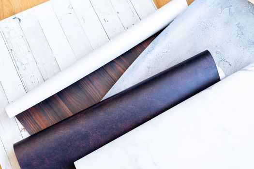 Flat lay. Variety of vinyl backgrounds for food photography.
