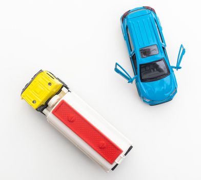 toy cars on white background.