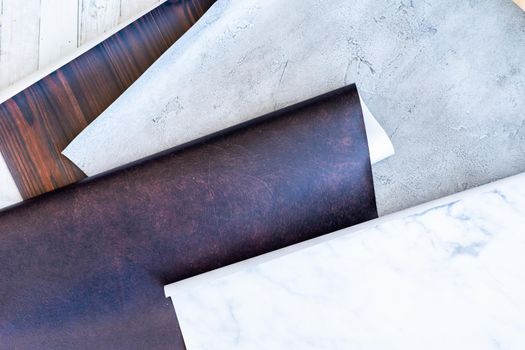 Flat lay. Variety of vinyl backgrounds for food photography.