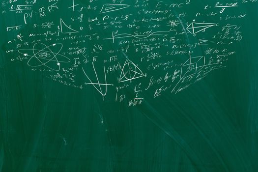 a board of mathematical formulas. educational concept background.