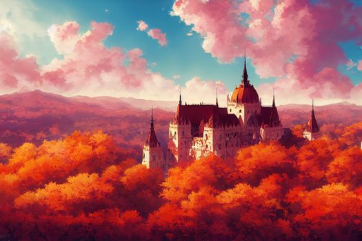 Hungaryanime style 2d background illustration cartoonish style, high quality illustration