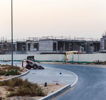 Shot of the villas under construction.