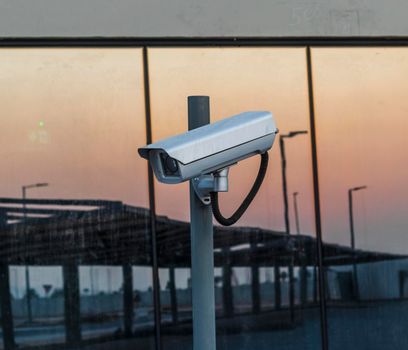 Shot of a surveillance camera