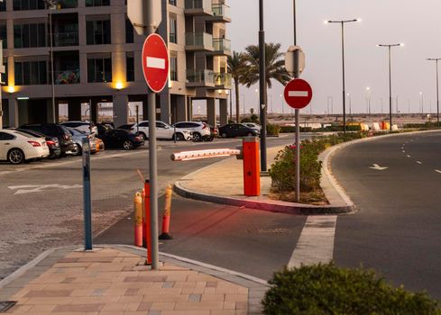 Shot of a gate barrier in the parking