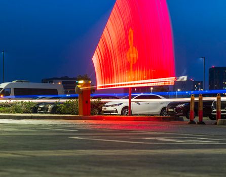 Shot of a gate barrier in the parking