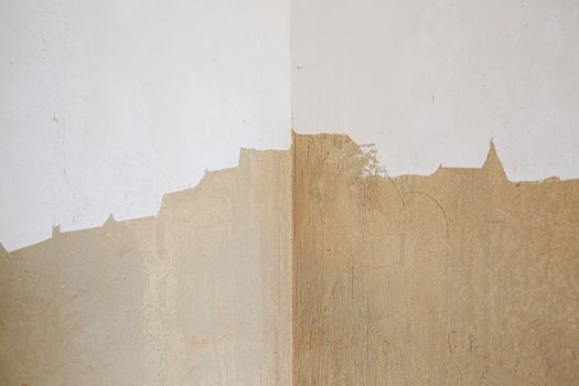 Half white background plastered texture and cement screed, putty on a white wall, concrete wall texture background, cement wall, plaster texture, for designers