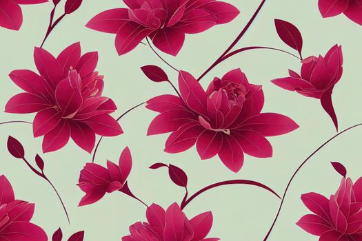 Floral vintage seamless pattern for retro wallpapers. Enchanted Vintage Flowers. Arts and Crafts movement inspired. Design for wrapping paper, wallpaper, fabrics and fashion clothes.