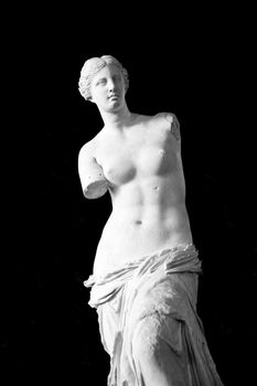 Paris, France - Circa August 2021: Venus de Milo, ancient statue commonly thought to represent Aphrodite