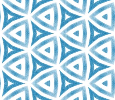 Tiled watercolor pattern. Blue symmetrical kaleidoscope background. Hand painted tiled watercolor seamless. Textile ready alive print, swimwear fabric, wallpaper, wrapping.