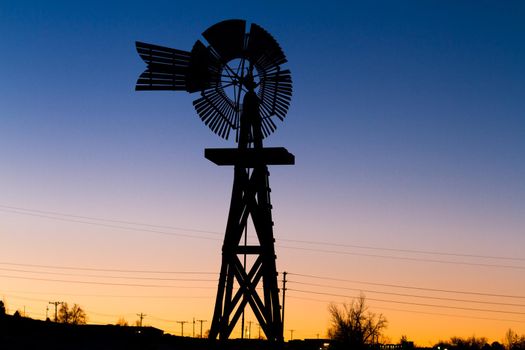 Historical windmill at the 17mile House Farm Park, Colorado.