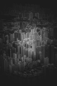 Hong Kong cityscape seen from SKY100 observation deck. Shooting Location: Hong Kong Special Administrative Region