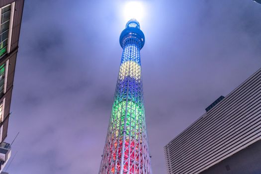 Olympic Color Tokyo Sky Tree. Shooting Location: Tokyo metropolitan area