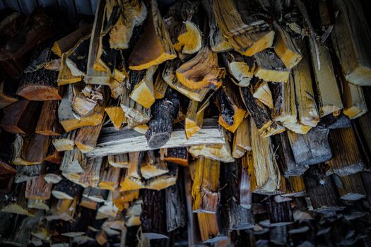 Stacked firewood (outdoor eye size). Shooting Location: Tokyo metropolitan area