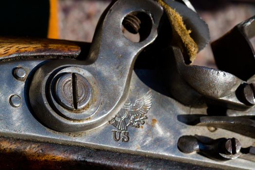 Antique muzzleloaders on display.