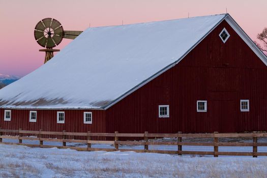 Old Red Barn at the 17mile House Farm Park, Colorado.