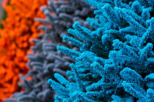 Flocked Christmas Tree with multi colors.