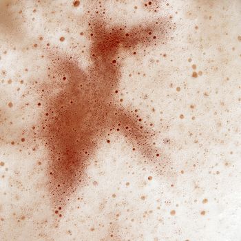 Beer foam top view. Soft fresh Foam on light beer. Bubble froth of beer. Beer foam texture background.