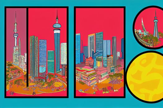 Cartoon style Jakarta officially the Special Capital Region of Jakarta is the capital of Indonesia Jakarta is the center of economics culture and politics of Indonesia , Anime style no watermark