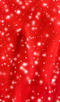 Branding, magic and festive concept - Christmas, New Years and Valentines Day red abstract background, holidays card design, shiny snow glitter as winter season sale backdrop for luxury beauty brand