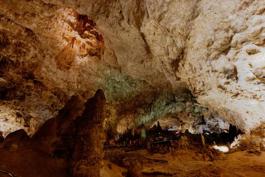 Limestones formations of Guadeloupe Mountains' Carlsbad Caverns.