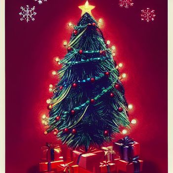 beautiful hand-drawn abstract image of a Christmas tree. High quality illustration