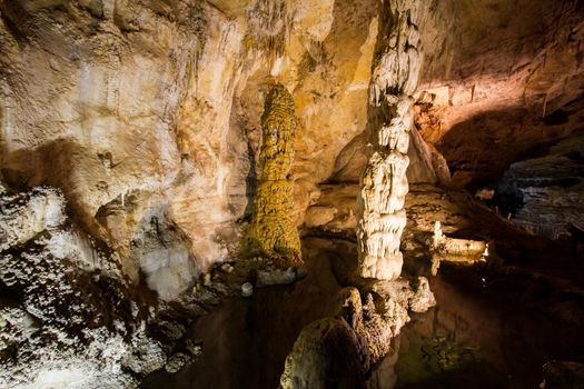 Limestones formations of Guadeloupe Mountains' Carlsbad Caverns.