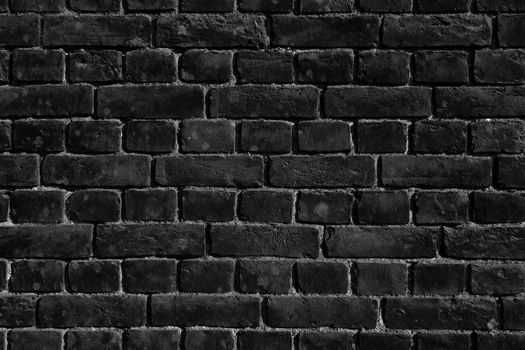 Old Black Brick Wall, Brick wall background texture.
