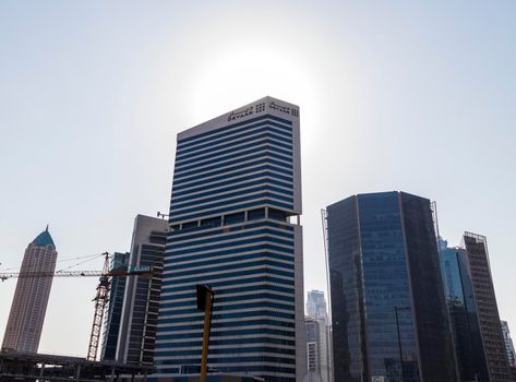 Dubai, UAE - 09.29.2022 - Modern buildings in Business Bay district