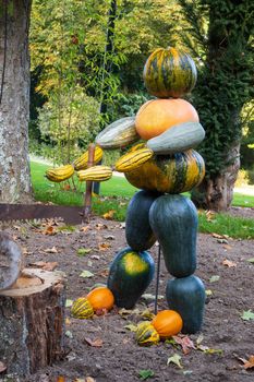 Figure made by assembled cucurbits/ gourds