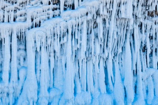 Ice formations. Forms of frozen water.