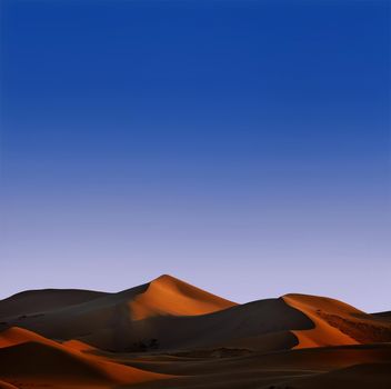 Beautiful Sand dunes in the Gobi desert, Mongolia. View of the beautiful sand dunes.