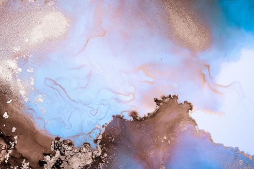 Marble ink abstract art from exquisite original painting for abstract background . Painting was painted on high quality paper texture to create smooth marble background pattern of ombre alcohol ink .