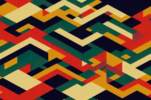 Seamless abstract pattern with the image of geometric elements and stripes