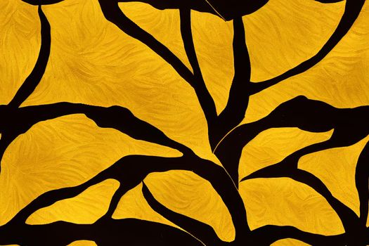Pattern with gold yellow leaves. High quality Illustration