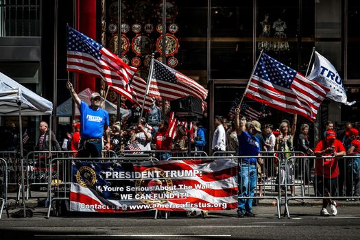 Presidential supporters meeting. Shooting Location: New York, Manhattan