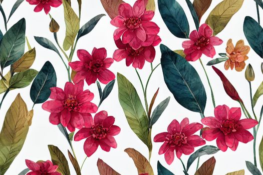 Seamless hand drawing flowers pattern, textile fabric print High Quality Illustration