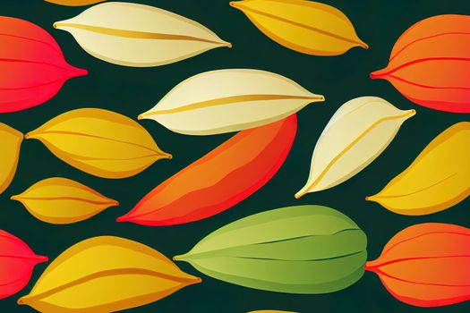 Abstract papayas summer vibes seamless pattern