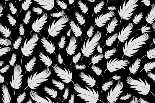 Seamless pattern with feathers. illustration.